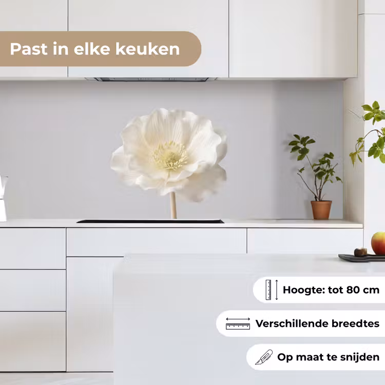 Keuken achterwand - Bloem - Minimalistisch -Wit — 7