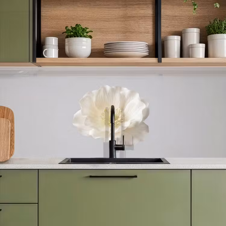 Keuken achterwand - Bloem - Minimalistisch -Wit — 8