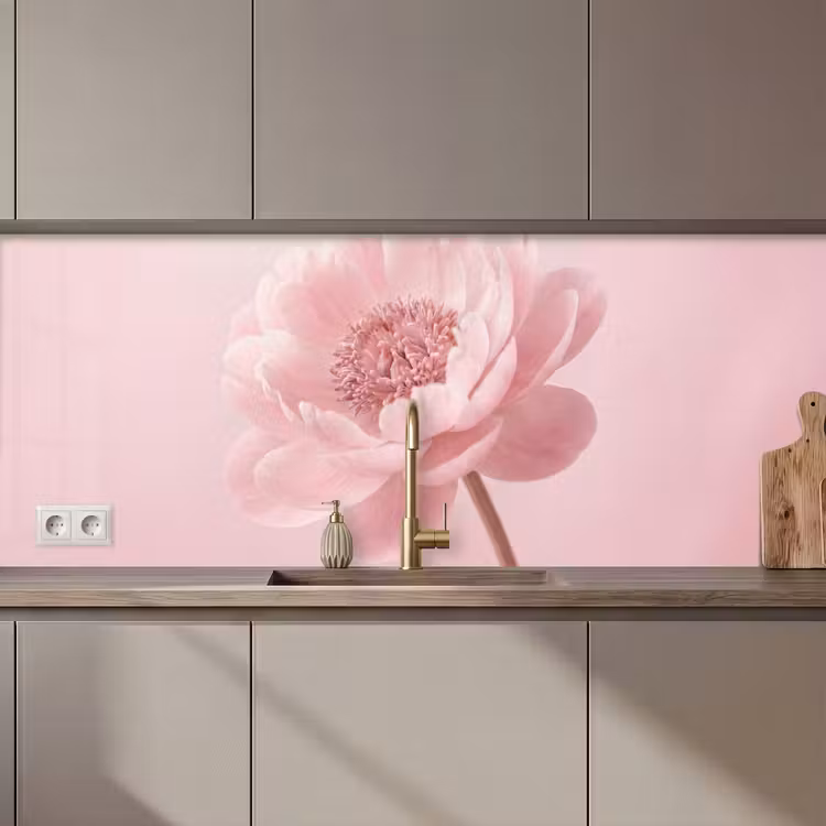Keuken achterwand - Bloem - Pioenroos - Roze — 1