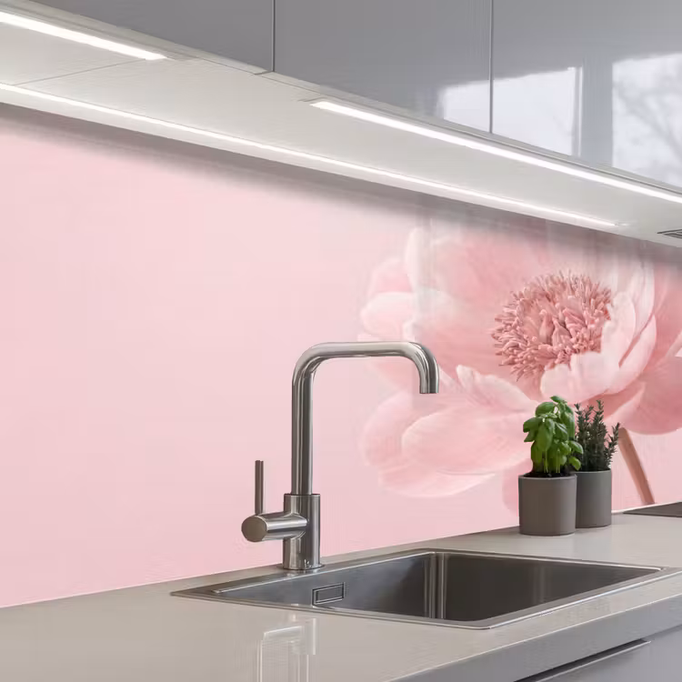 Keuken achterwand - Bloem - Pioenroos - Roze — 2