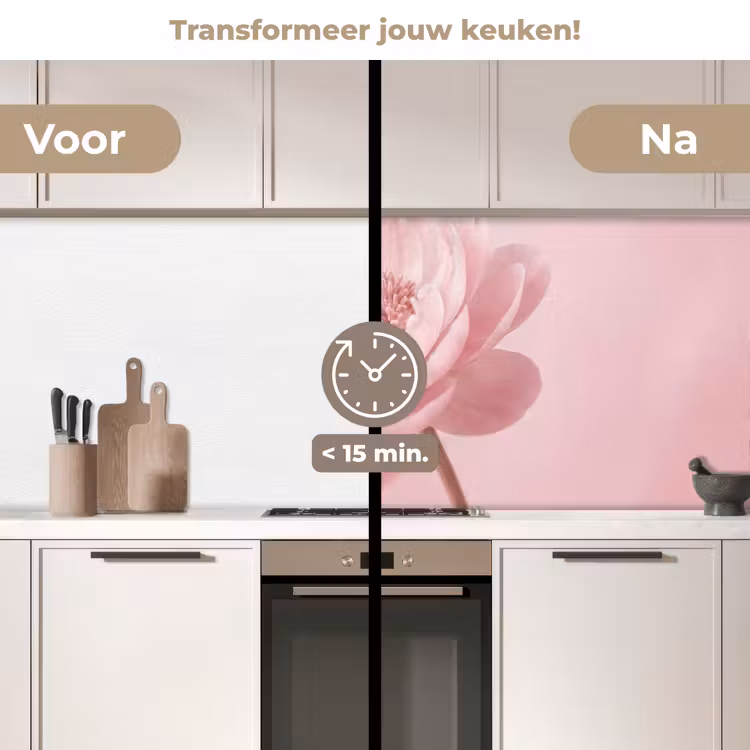 Keuken achterwand - Bloem - Pioenroos - Roze — 3