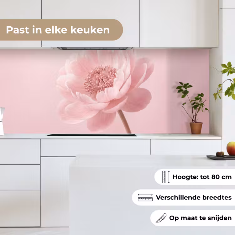 Keuken achterwand - Bloem - Pioenroos - Roze — 7