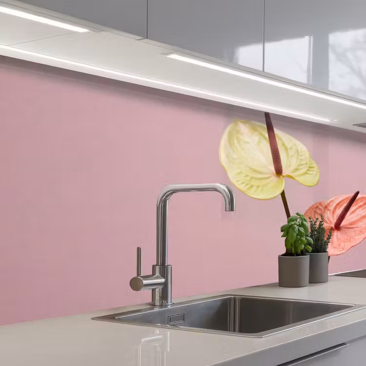 Keuken achterwand - Bloemen - Anthuriums - Geel - Roze — 2