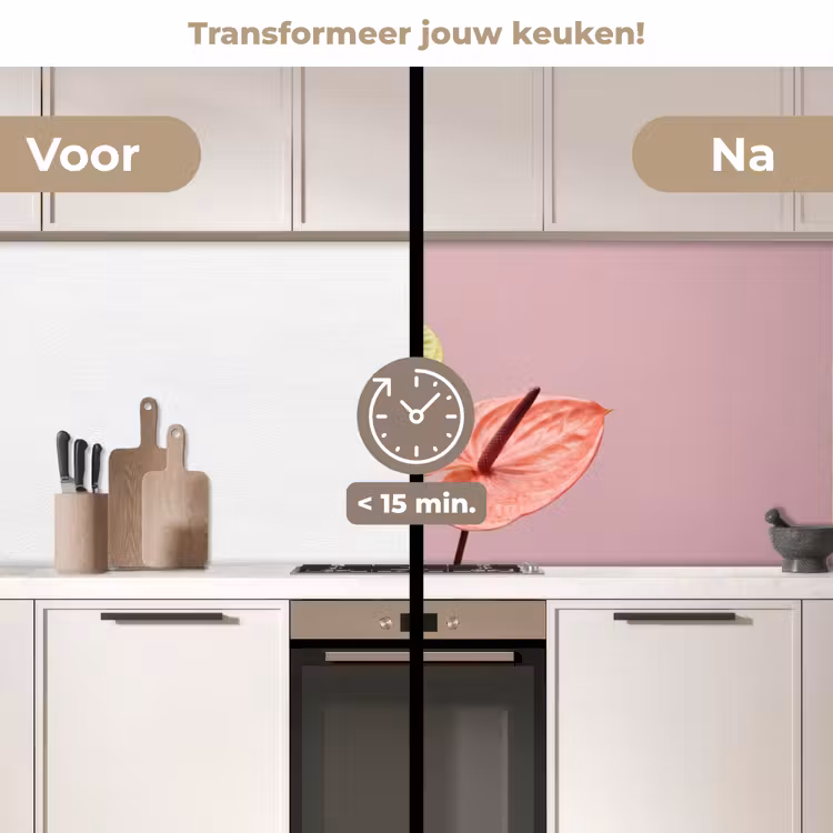 Keuken achterwand - Bloemen - Anthuriums - Geel - Roze — 3