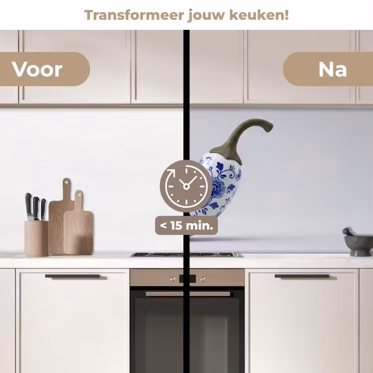 Keuken achterwand - Chilipeper - Keramiek - Blauw — 3