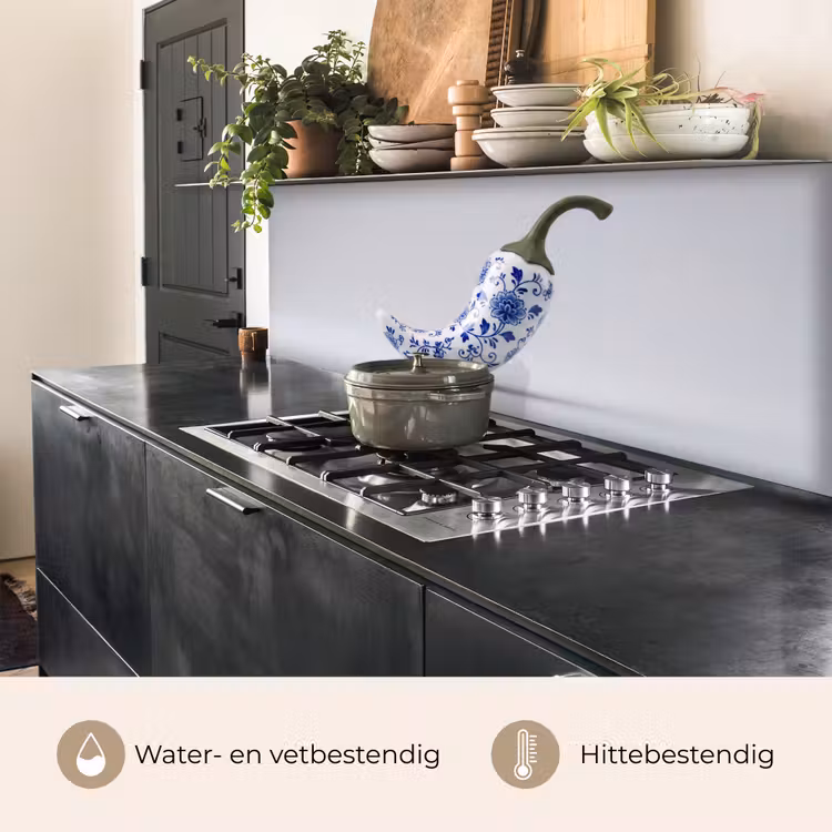 Keuken achterwand - Chilipeper - Keramiek - Blauw — 5
