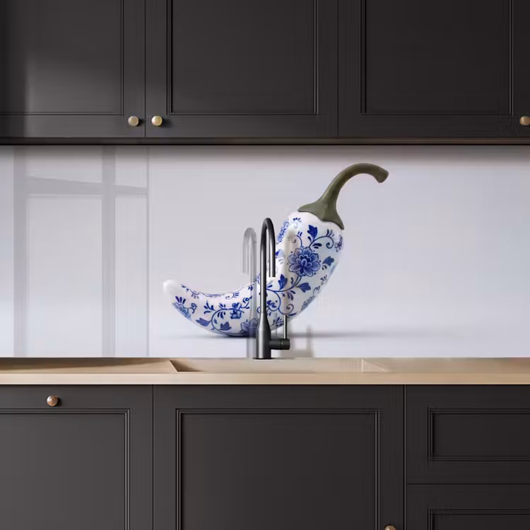 Keuken achterwand - Chilipeper - Keramiek - Blauw — 6