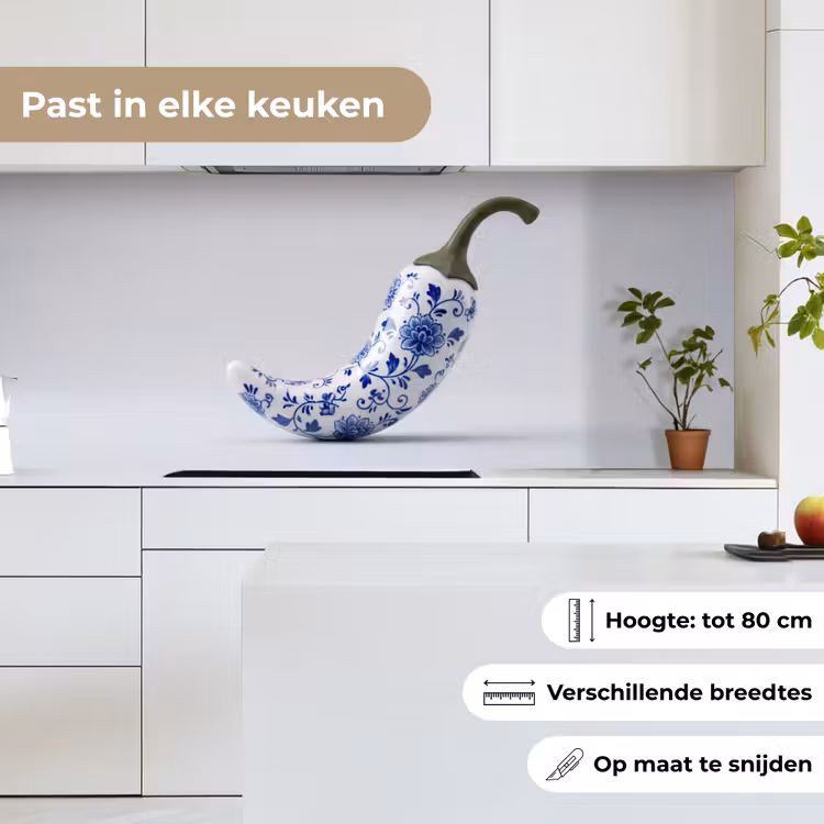 Keuken achterwand - Chilipeper - Keramiek - Blauw — 7