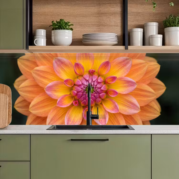 Keuken achterwand - Dahlia - Bloem - Oranje — 8