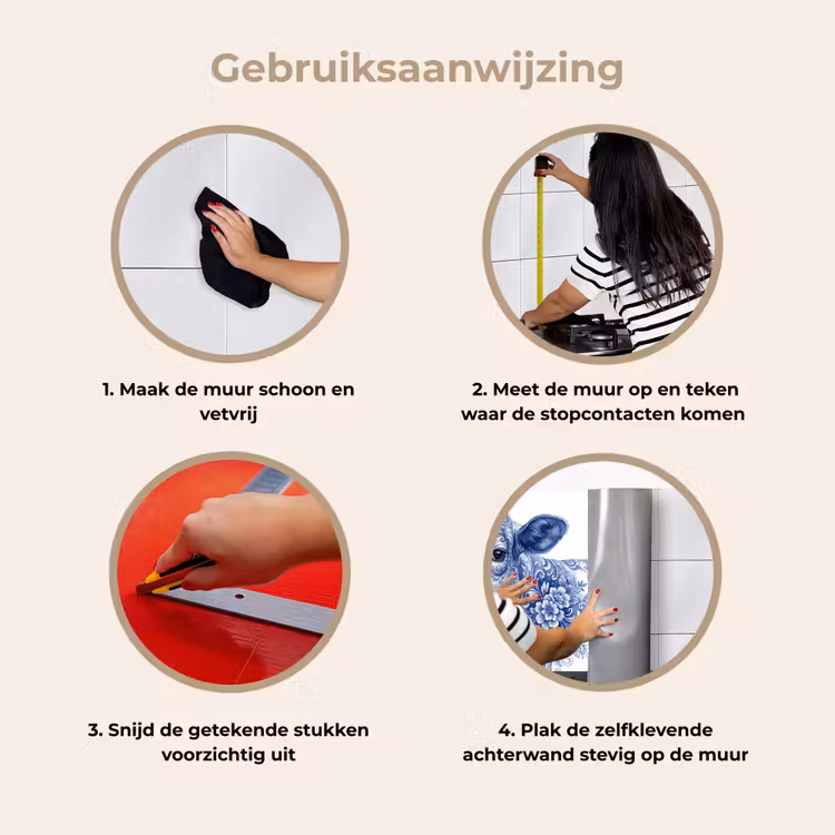 Keuken achterwand - Illustratie - Koe - Blauw — 9