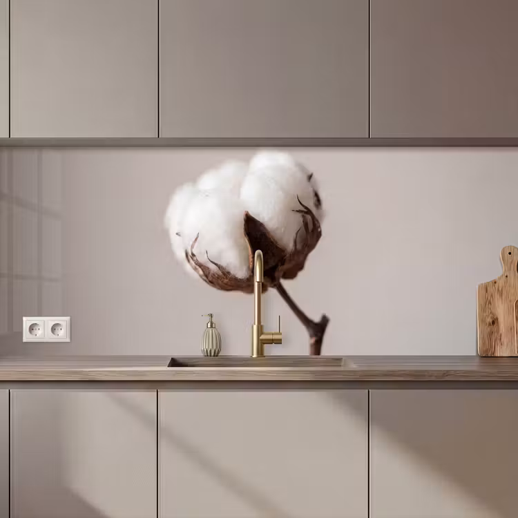 Keuken achterwand - Katoenbol - Minimalistisch - Wit — 1