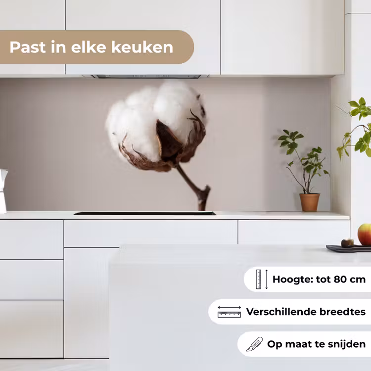 Keuken achterwand - Katoenbol - Minimalistisch - Wit — 7