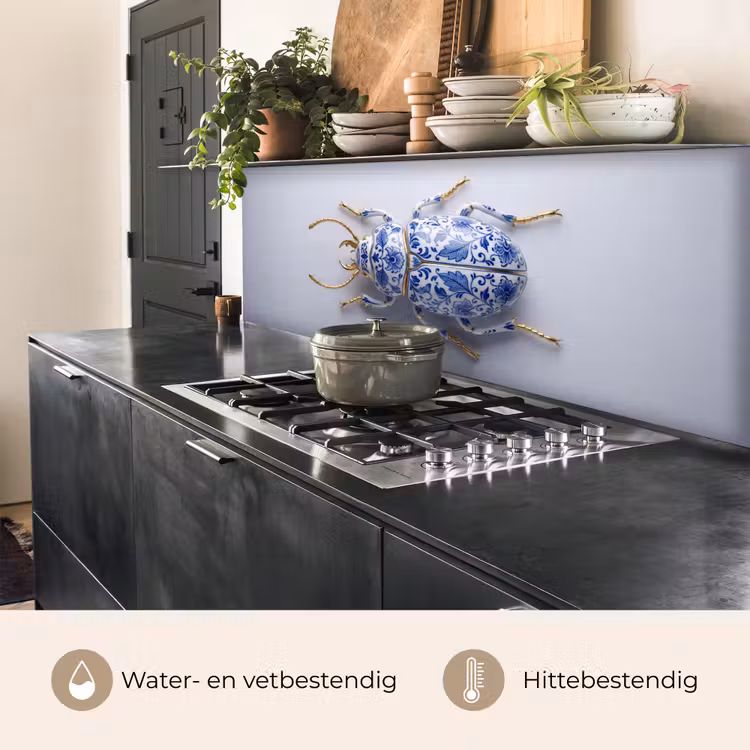 Keuken achterwand - Kever - Delfts - Blauw - Goud — 5