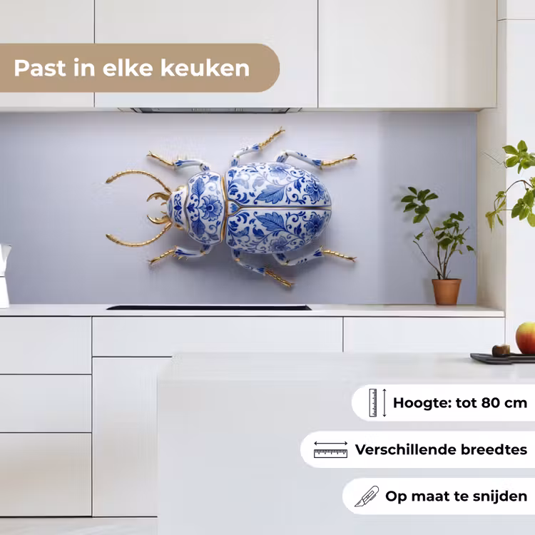 Keuken achterwand - Kever - Delfts - Blauw - Goud — 7