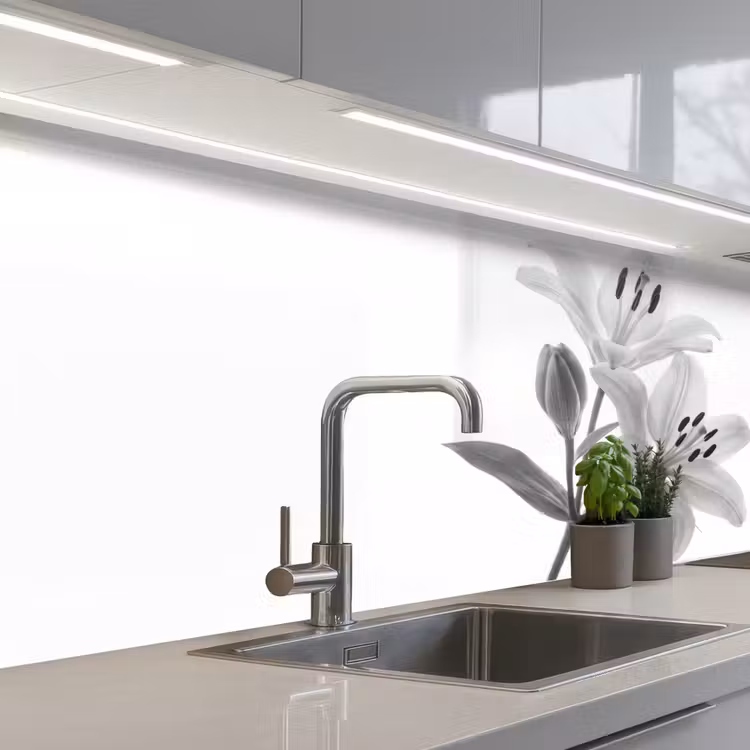 Keuken achterwand - Lelies - Elegant - Zwart - Wit — 2