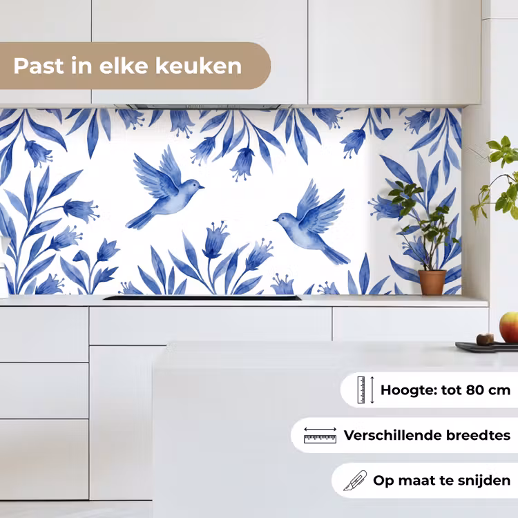 Keuken achterwand - Modern - Vogels - Delfts - Blauw — 7