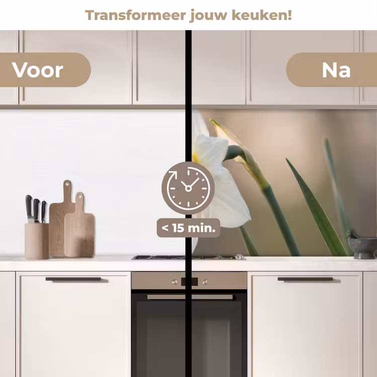 Keuken achterwand - Narcis - Bloem - Minimalistisch — 3