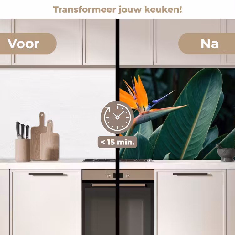 Keuken achterwand - Paradijsvogel - Bloem - Exotisch — 3