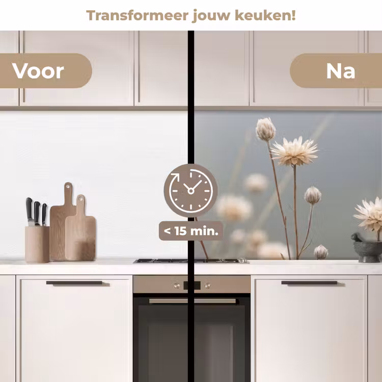 Keuken achterwand - Strobloemen - Wit - Daglicht — 3