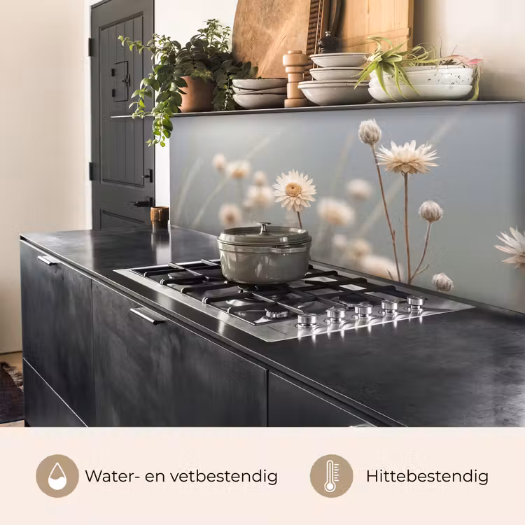 Keuken achterwand - Strobloemen - Wit - Daglicht — 5