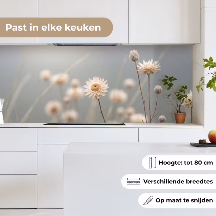 Keuken achterwand - Strobloemen - Wit - Daglicht — 7