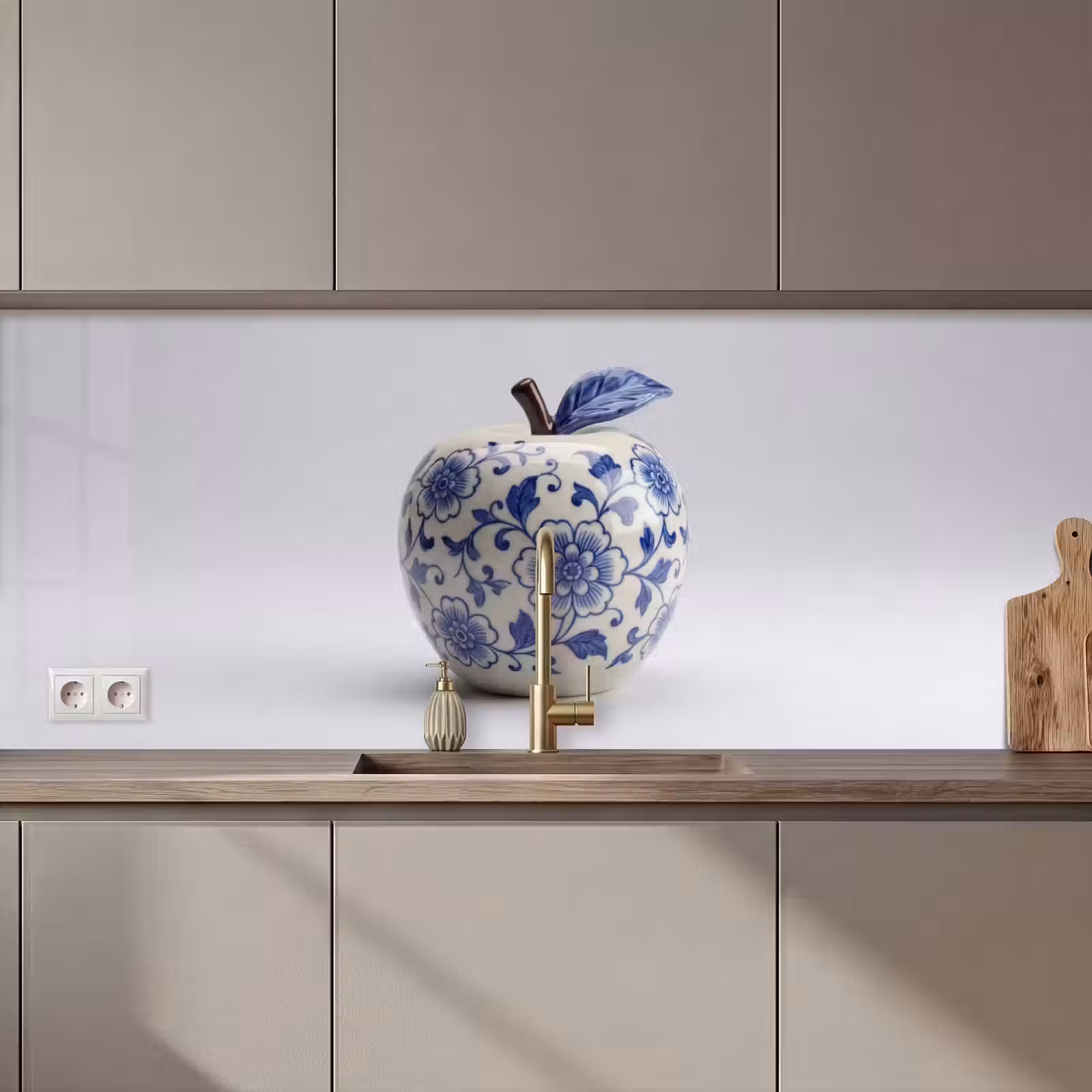 Keuken achterwand - Appel - Blauw - Klassiek — 1