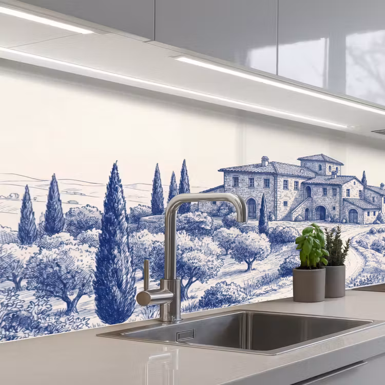 Keuken achterwand - Rustiek - Landgoed - Blauw — 2