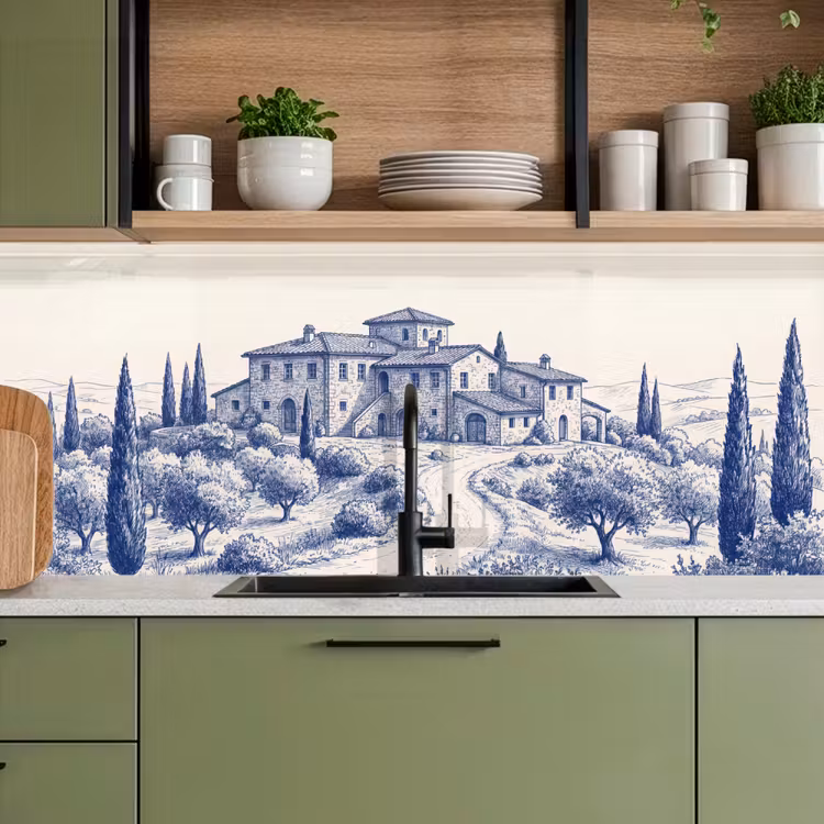 Keuken achterwand - Rustiek - Landgoed - Blauw — 8
