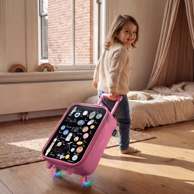 Kinderkoffer - Roze - Alfabet in ruimte thema — 3