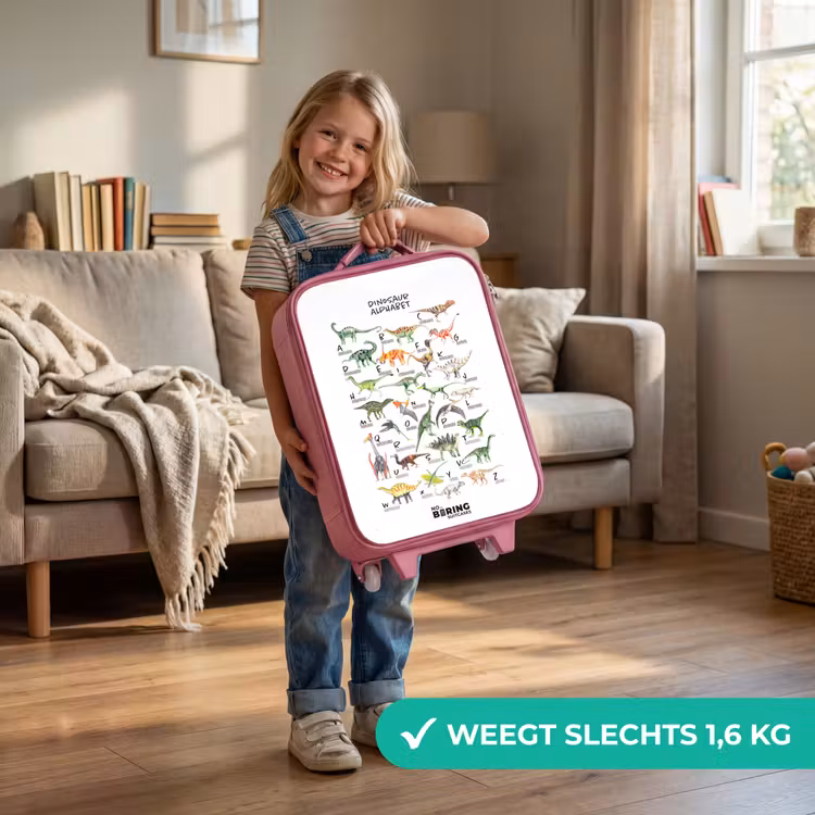 Kinderkoffer - Roze - Alfabet van dino's — 2
