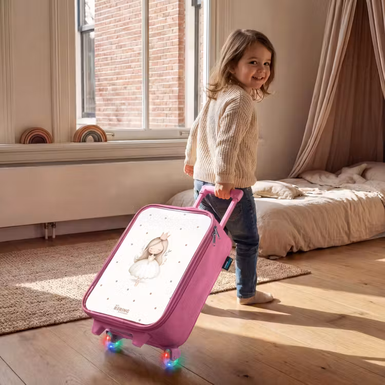 Kinderkoffer - Roze - Ballerina prinses tussen beige stippen — 3
