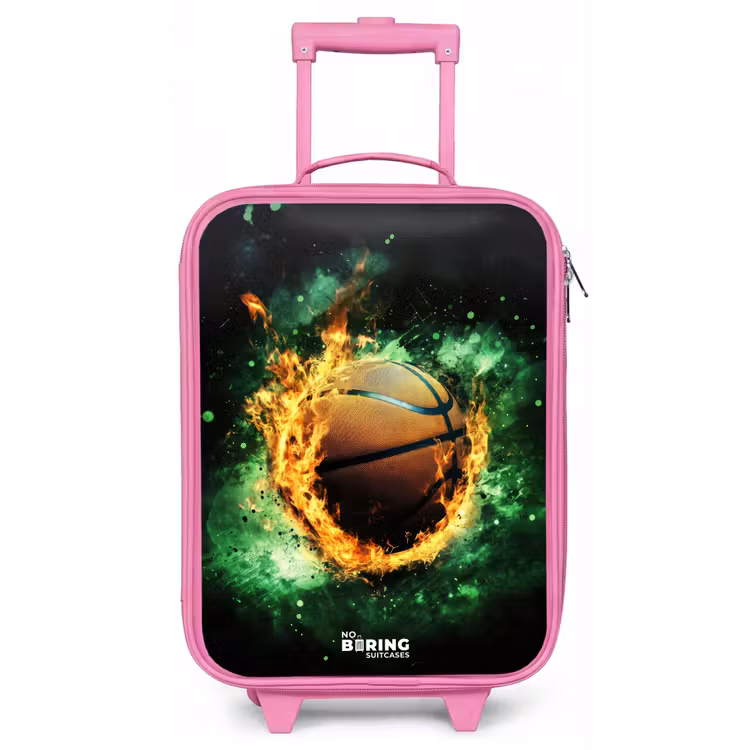 Kinderkoffer - Roze - Basketbal in vlammen en explosieve energie — 1