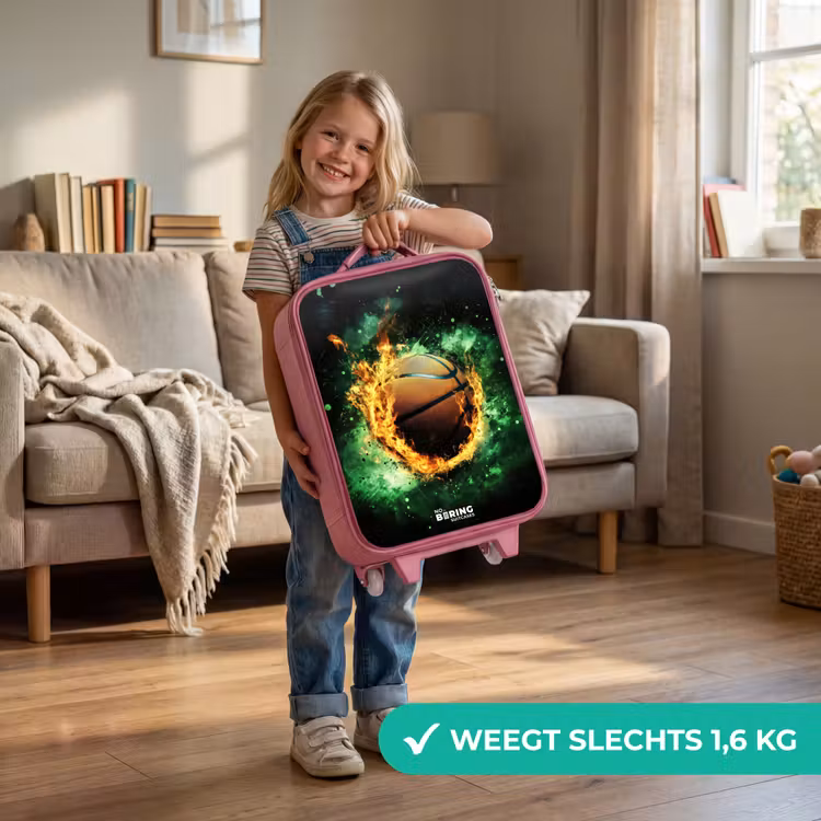 Kinderkoffer - Roze - Basketbal in vlammen en explosieve energie — 2