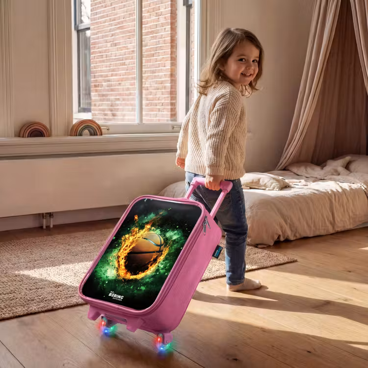Kinderkoffer - Roze - Basketbal in vlammen en explosieve energie — 3