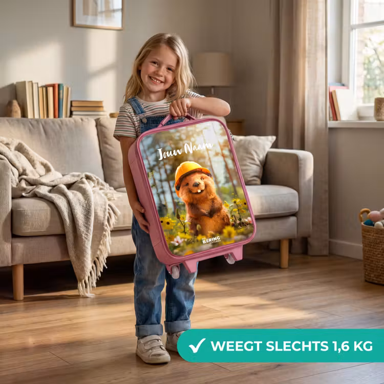 Kinderkoffer met naam - Roze - Benno Bloembouwer — 2