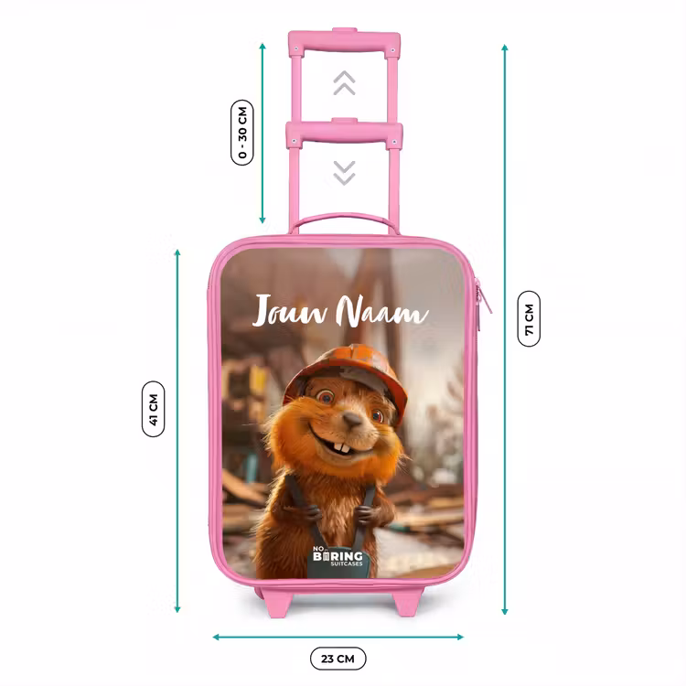 Kinderkoffer met naam - Roze - Bertus Bouwbever — 5