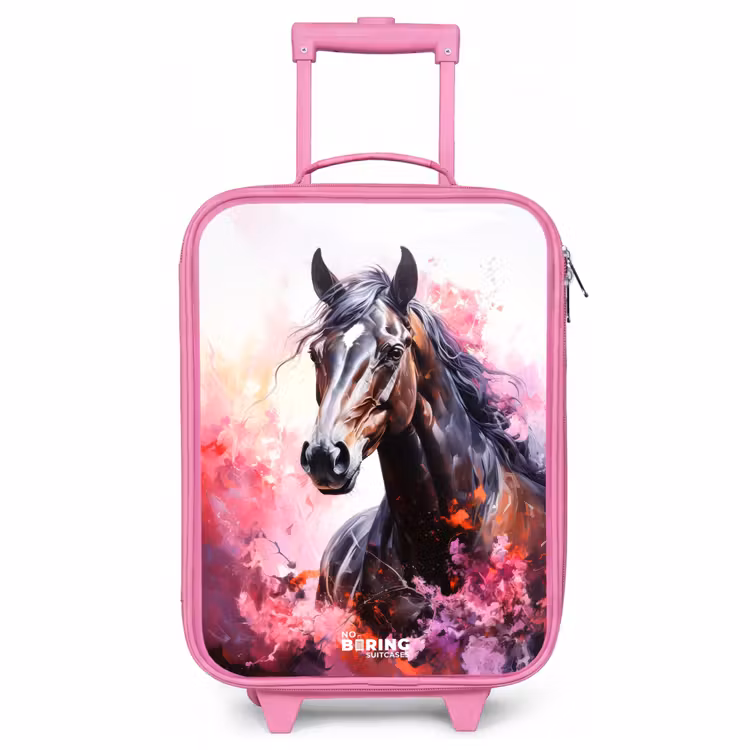 Kinderkoffer - Roze - Aquarel paard in kleurexplosie — 1