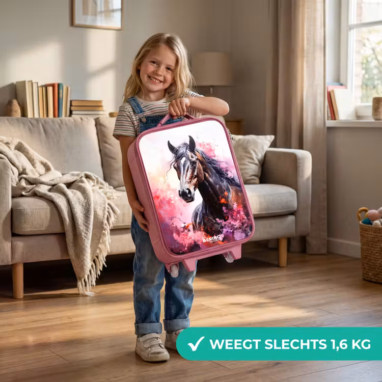 Kinderkoffer - Roze - Aquarel paard in kleurexplosie — 2