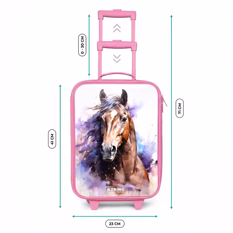 Kinderkoffer - Roze - Aquarel paard met kleurrijke spatten — 5