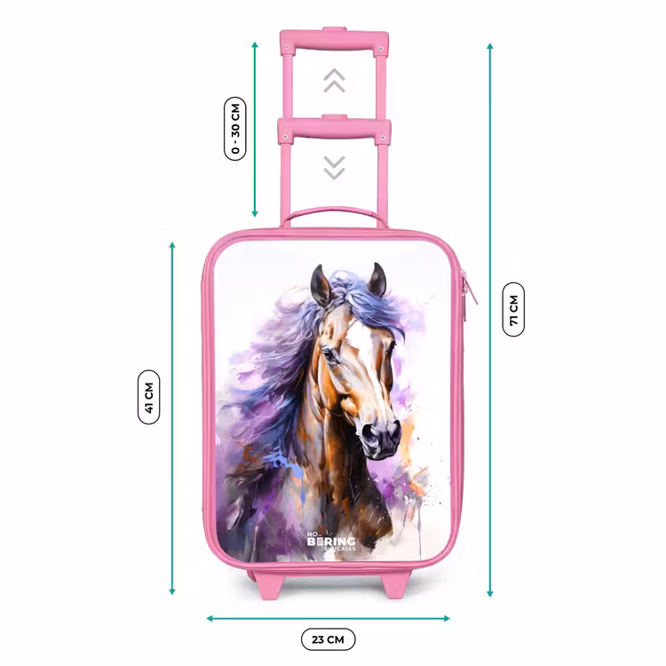 Kinderkoffer - Roze - Aquarel paard met paarse manen — 5