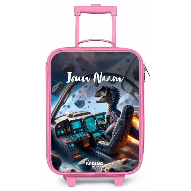 Kinderkoffer met naam - Roze - Astrodino — 1