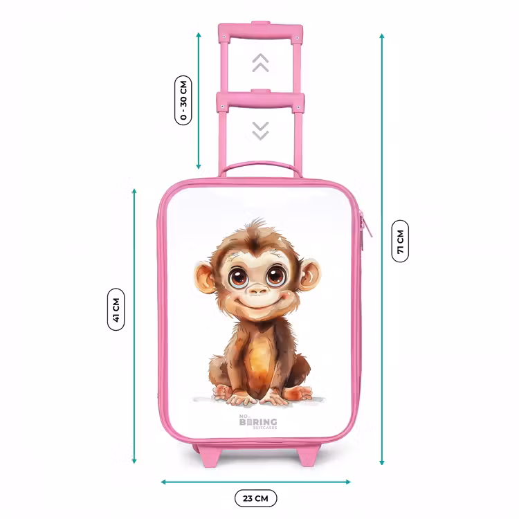 Kinderkoffer - Roze - Baby aap — 5