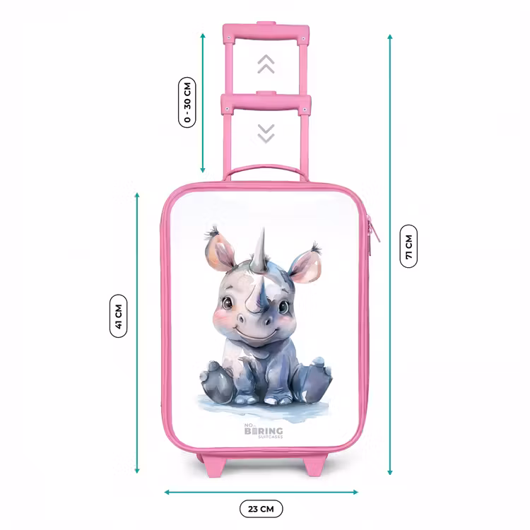 Kinderkoffer - Roze - Baby neushoorn — 5