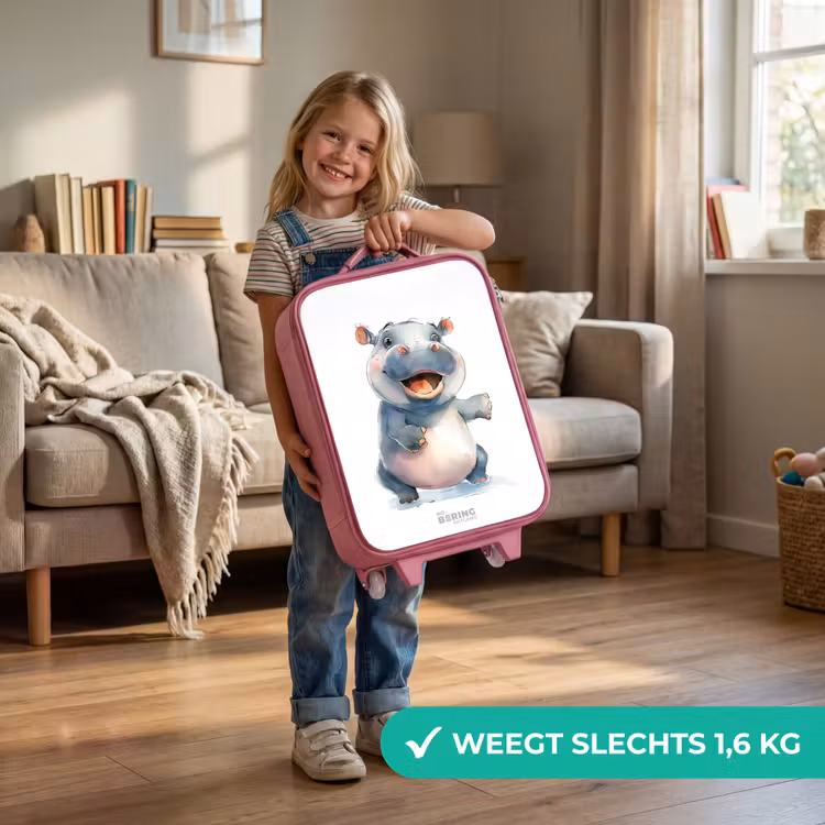 Kinderkoffer - Roze - Baby nijlpaard — 2