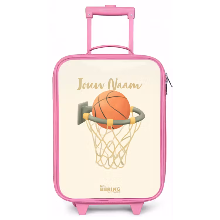 Kinderkoffer - Roze - Basketbal in neutrale kleuren — 1