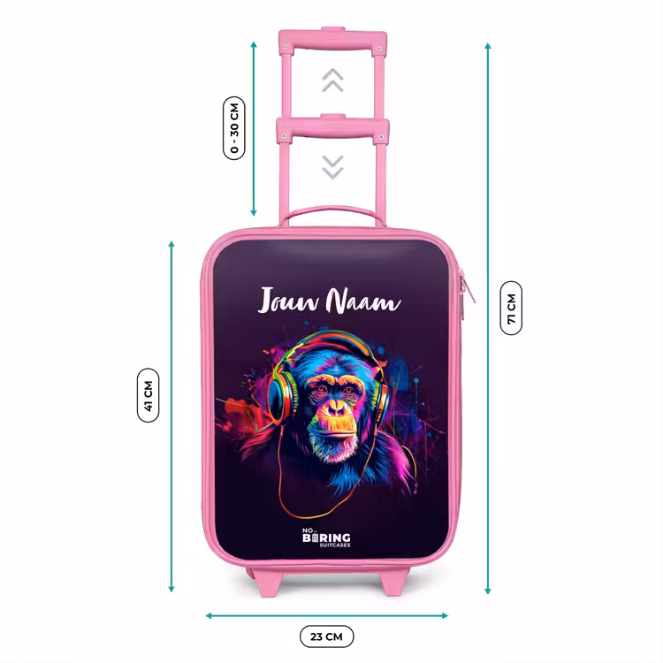 Kinderkoffer met naam - Roze - Baviaan Beats — 5