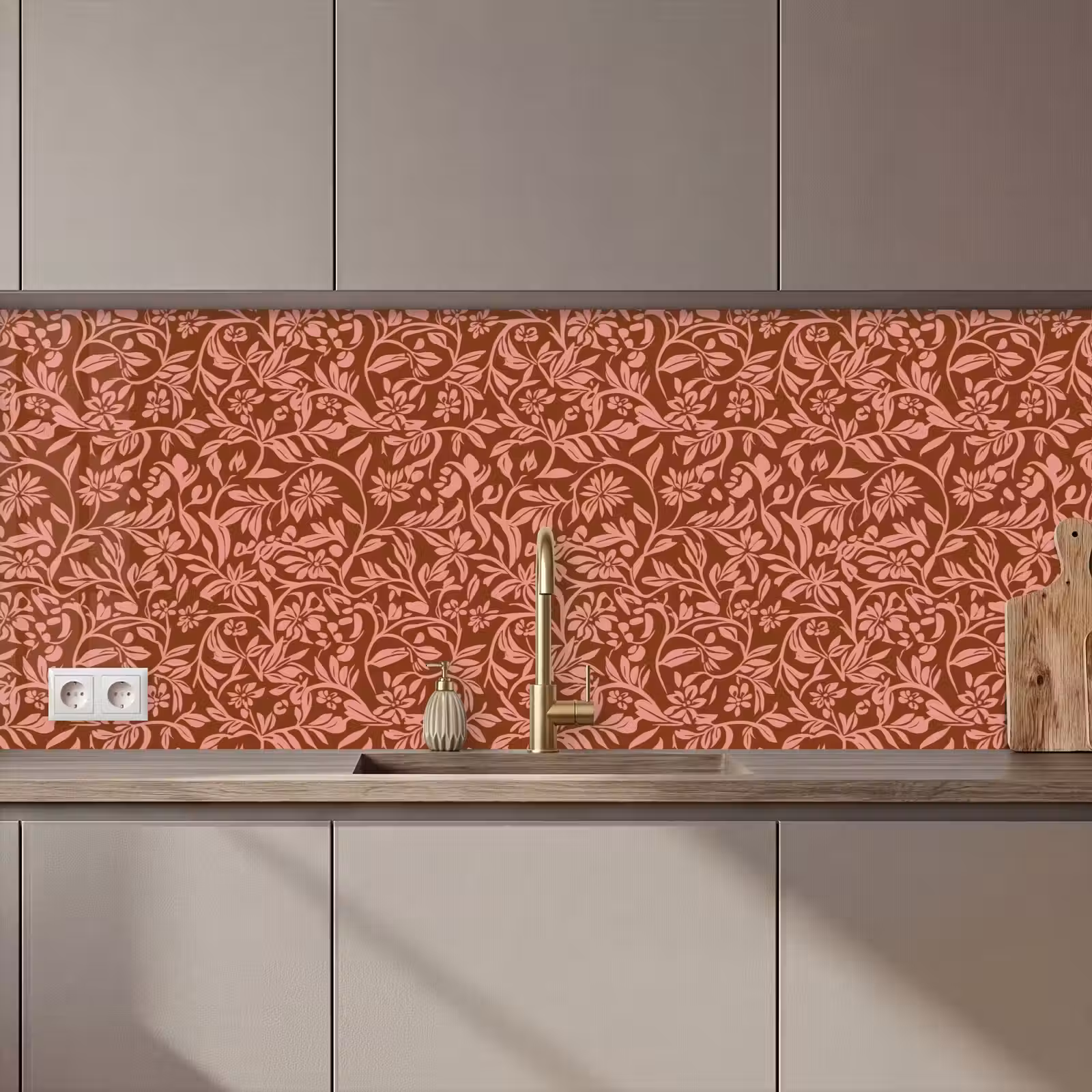 Keuken achterwand - Bloemen - Print - Roze — 1