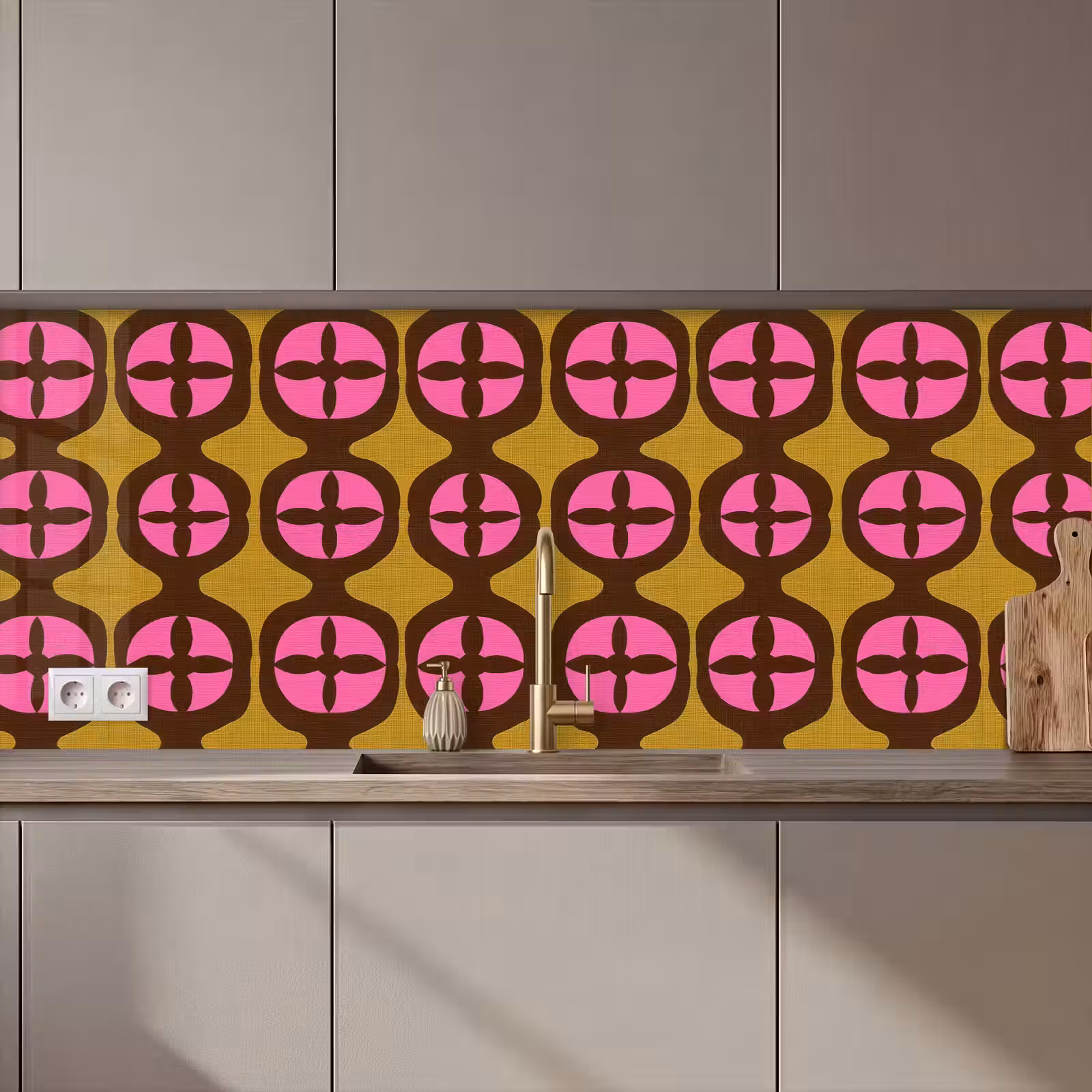 Keuken achterwand - Modern - Patroon - Roze — 1