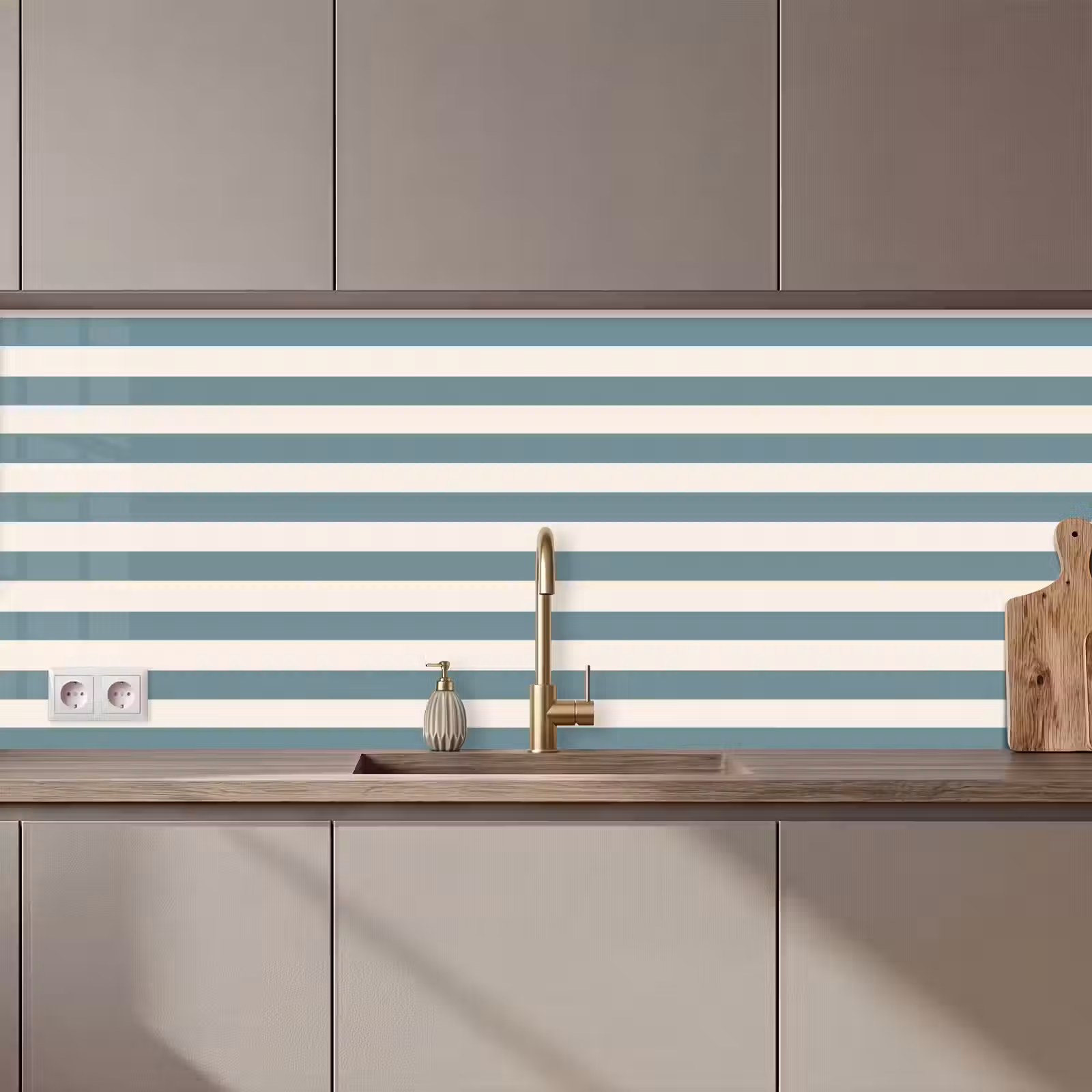 Keuken achterwand - Strepen - Modern - Blauw — 1