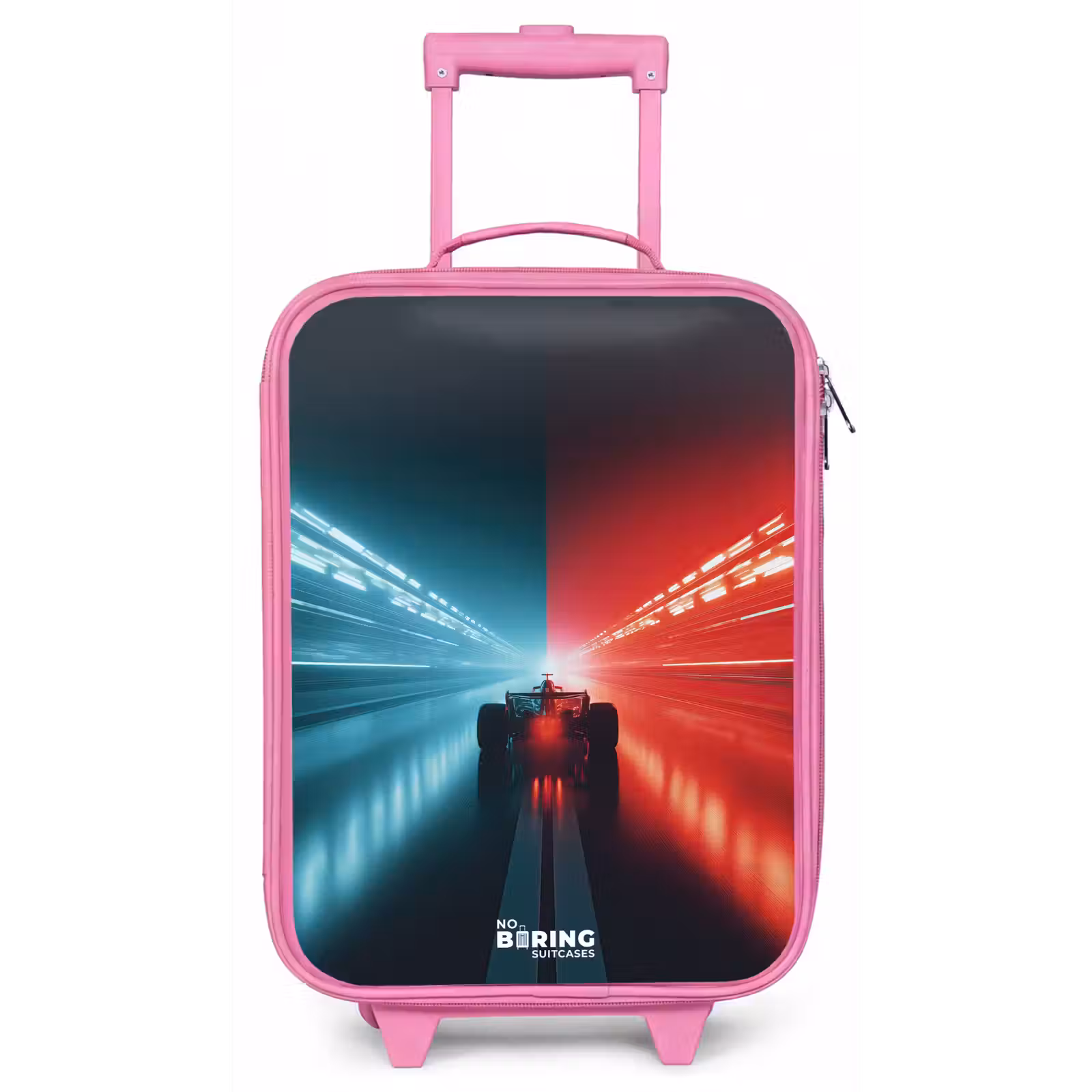Kinderkoffer - Roze - Baan - Raceauto - Neon - Rood — 1